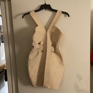 Elegant Cream Sleeveless Dress